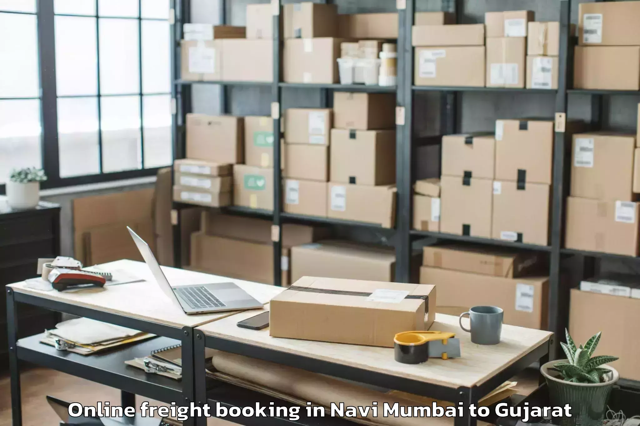 Efficient Navi Mumbai to Vaghodia Ina Online Freight Booking